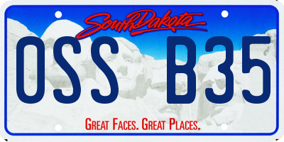 SD license plate 0SSB35