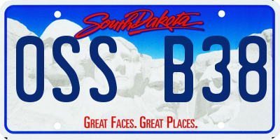 SD license plate 0SSB38