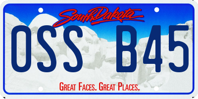 SD license plate 0SSB45