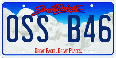 SD license plate 0SSB46