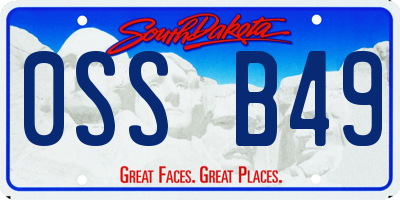 SD license plate 0SSB49