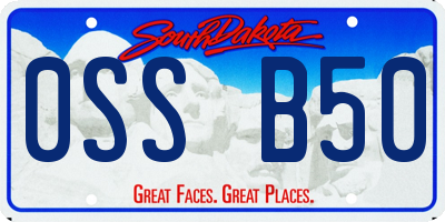 SD license plate 0SSB50