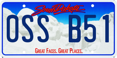SD license plate 0SSB51