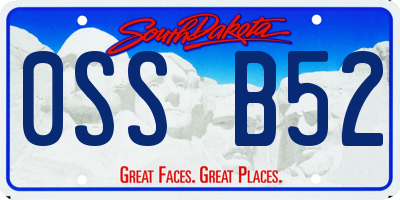 SD license plate 0SSB52