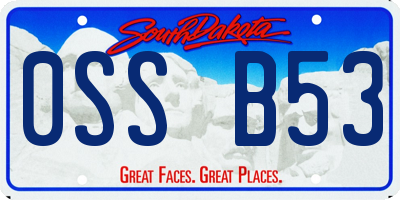 SD license plate 0SSB53