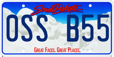 SD license plate 0SSB55