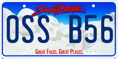 SD license plate 0SSB56
