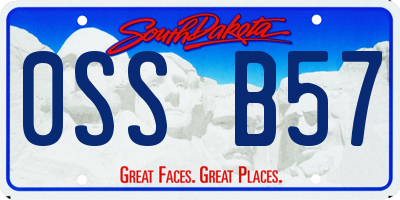 SD license plate 0SSB57