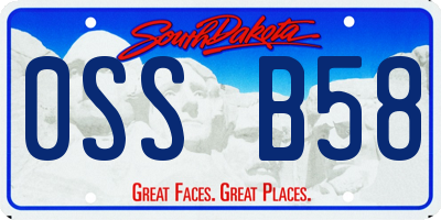 SD license plate 0SSB58