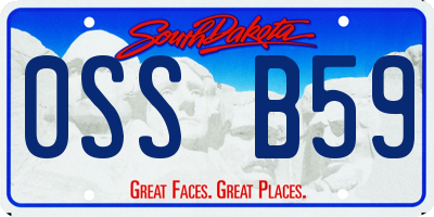 SD license plate 0SSB59