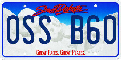 SD license plate 0SSB60