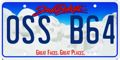 SD license plate 0SSB64
