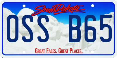 SD license plate 0SSB65