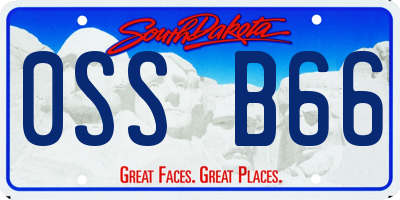 SD license plate 0SSB66