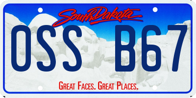 SD license plate 0SSB67