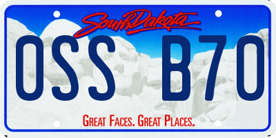 SD license plate 0SSB70