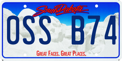 SD license plate 0SSB74