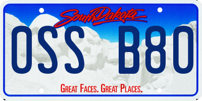 SD license plate 0SSB80