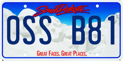 SD license plate 0SSB81
