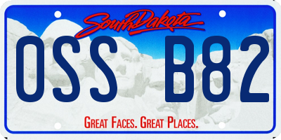 SD license plate 0SSB82