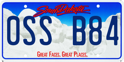 SD license plate 0SSB84