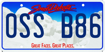 SD license plate 0SSB86