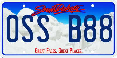 SD license plate 0SSB88
