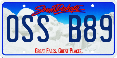 SD license plate 0SSB89