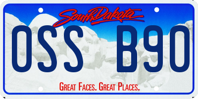 SD license plate 0SSB90