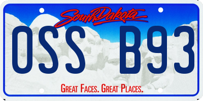 SD license plate 0SSB93