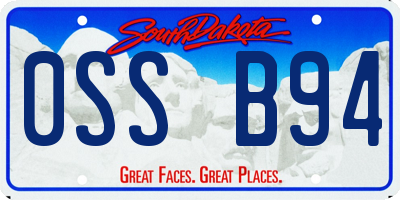 SD license plate 0SSB94