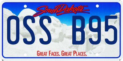 SD license plate 0SSB95