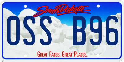 SD license plate 0SSB96