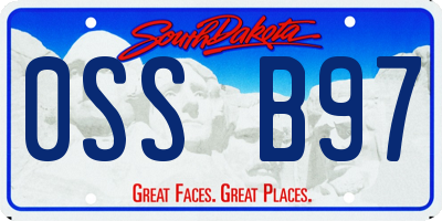 SD license plate 0SSB97