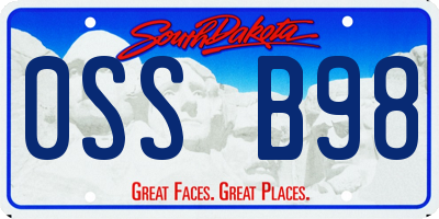 SD license plate 0SSB98