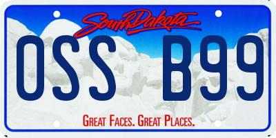 SD license plate 0SSB99