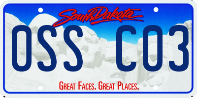SD license plate 0SSC03