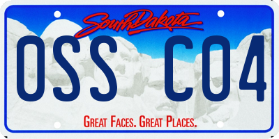 SD license plate 0SSC04