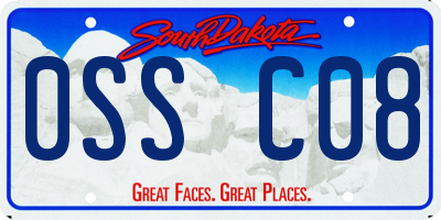 SD license plate 0SSC08