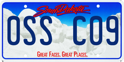 SD license plate 0SSC09