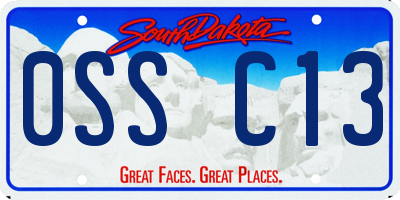 SD license plate 0SSC13