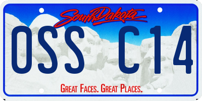 SD license plate 0SSC14