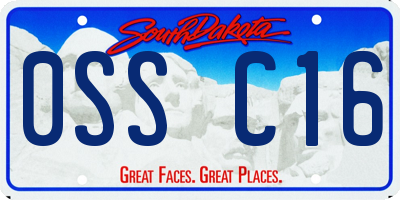 SD license plate 0SSC16