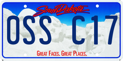 SD license plate 0SSC17
