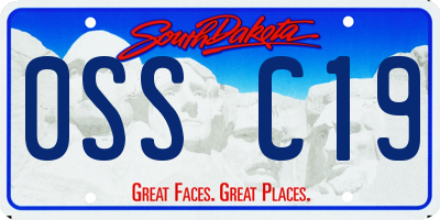 SD license plate 0SSC19