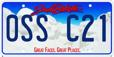 SD license plate 0SSC21