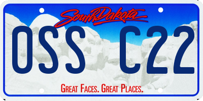 SD license plate 0SSC22