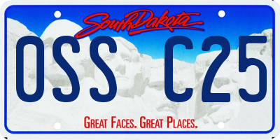 SD license plate 0SSC25