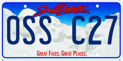 SD license plate 0SSC27