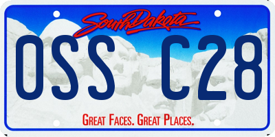 SD license plate 0SSC28